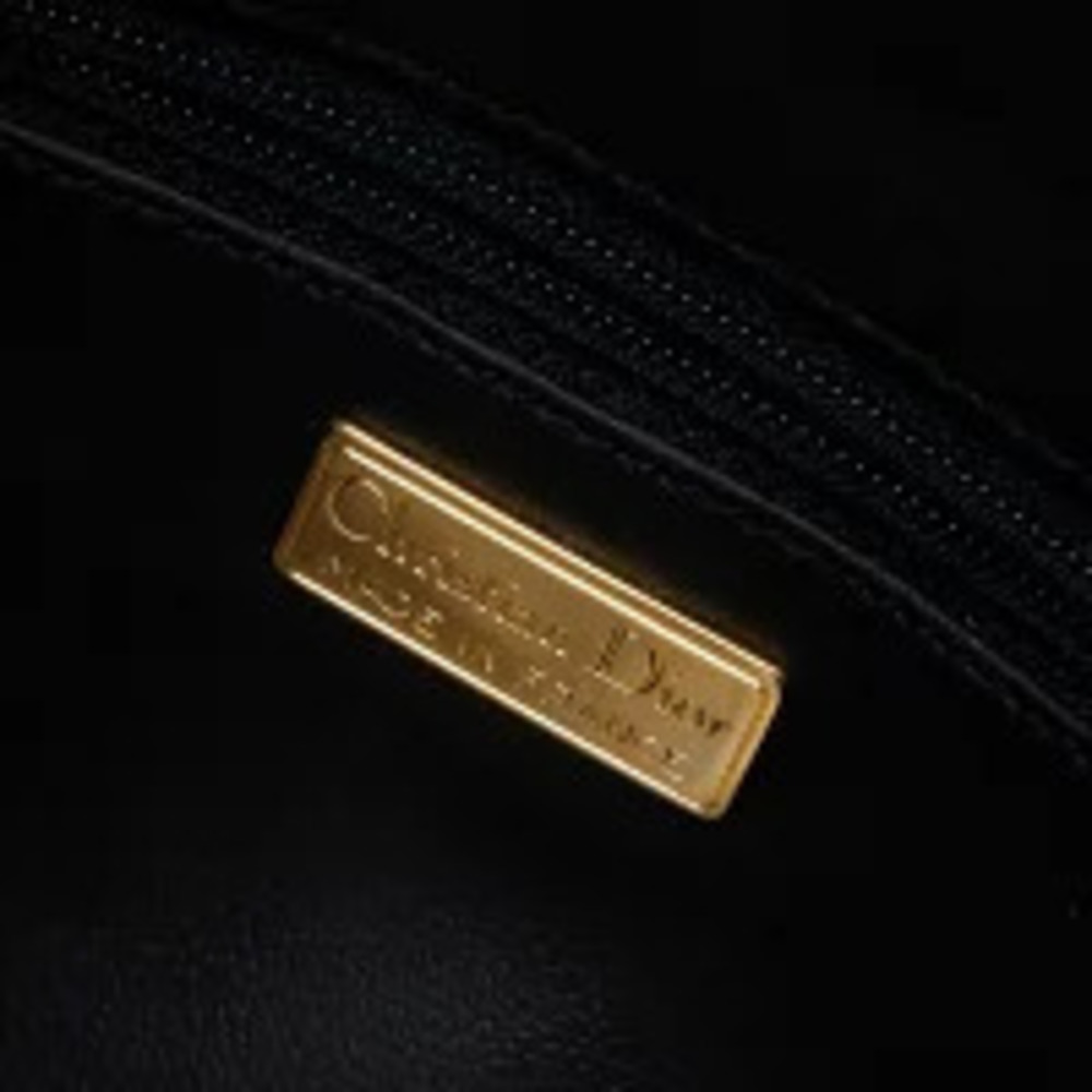 Christian Dior CD Oval Logo Plate Shoulder Bag Navy Blue - Picture 11 of 13